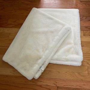 Rachel Zoe White Faux Fur Blanket
